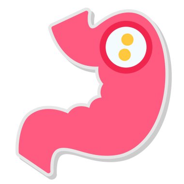 Şirin bir karikatür midesinin pembe vektör çizimi