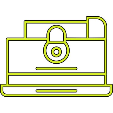 Güvenli kilit simgesi, çizgi film biçimi