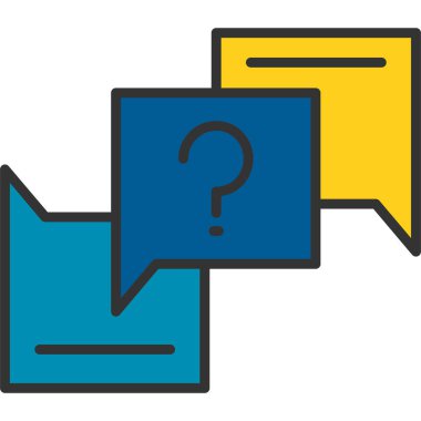 Konuşma baloncukları ve soru işareti olan soru işareti