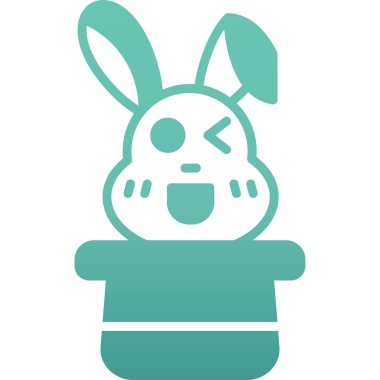 Tavşan kafalı izole edilmiş mutlu yüz simgesi