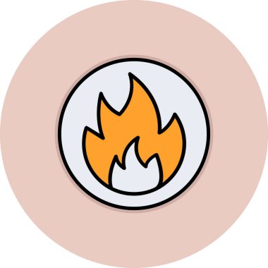 Alev simge vektör çizim