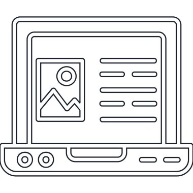 dizüstü bilgisayar ekran ikonu vektör resimleme grafik tasarımı