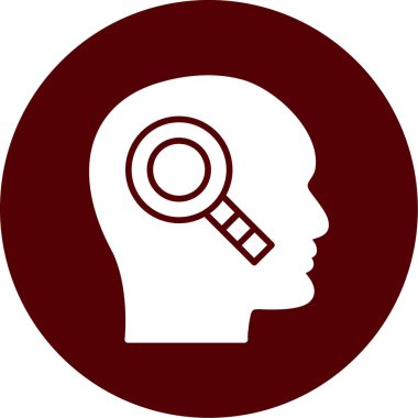 kafa ve dişli vektör simgesi. biçim düz yuvarlak simge, kahverengi renk, yuvarlak açılar, beyaz arkaplan.