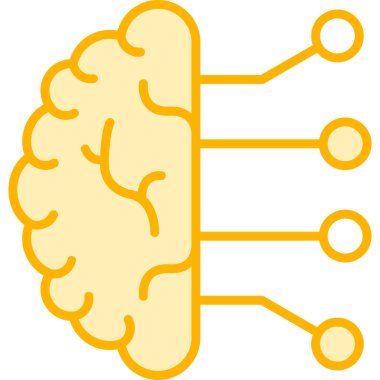 Beyin. Web simgesi basit illüstrasyon