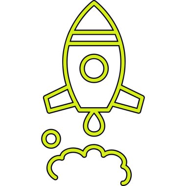 roket simgesi, vektör illüstrasyonu