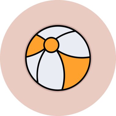 Voleybol ikonunun vektör illüstrasyonu