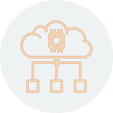 Bulut hesaplama simgesi. İnce çizgi tasarımı. vektör illüstrasyonu