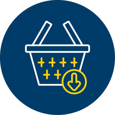 Alışveriş sepeti simgesi, vektör illüstrasyonu