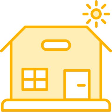 Bir karikatür evi simgesinin vektör çizimi