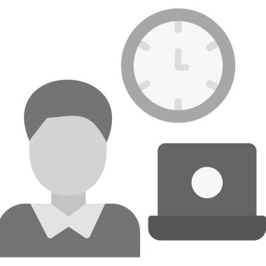 Dizüstü bilgisayarı olan bir adamın vektör çizimi