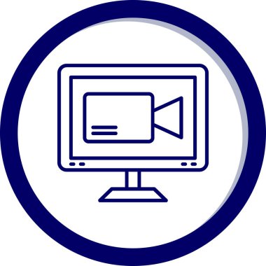 monitör ekranlı bilgisayar ekranı, web simgesi basit resimleme