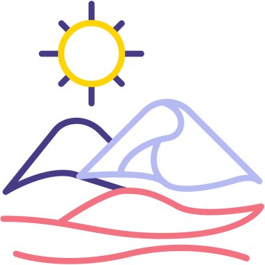 Bir dağ simgesinin vektör illüstrasyonu