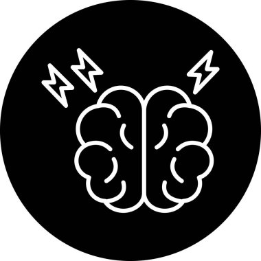 Beyin ikonu vektör illüstrasyonu. zihin ve fırtına sembolü