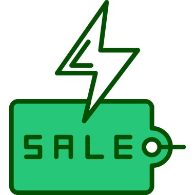 Yeşil satış simgesinin vektör illüstrasyonu