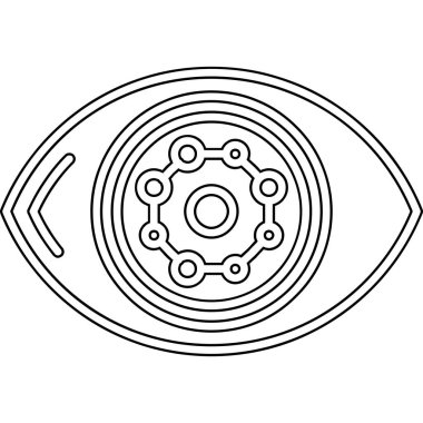 Web için özet biçimi izole edilmiş vektör illüstrasyonundaki göz simgesi