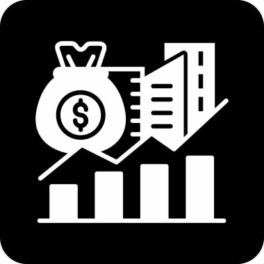 Finans için uygun finansal simge şablonunun illüstrasyon vektörü grafiği