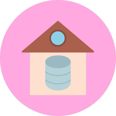 Bina. Web simgesi basit illüstrasyon