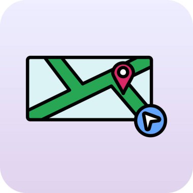 gps konum simgesi, vektör illüstrasyonu