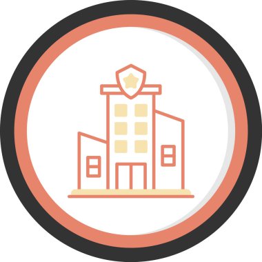 Bina. Web simgesi basit illüstrasyon