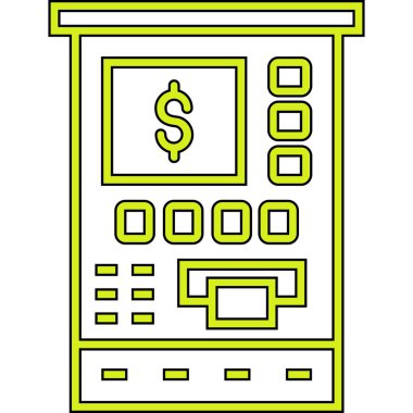 atm para makinesi simgesi ana hat biçiminde