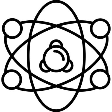 Atom bilimi simgesi ana hatlar biçiminde