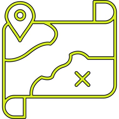 harita simgesi vektör illüstrasyonu