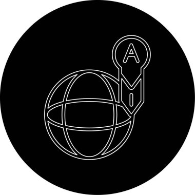 Dünya küresel simgesinin vektör illüstrasyonu