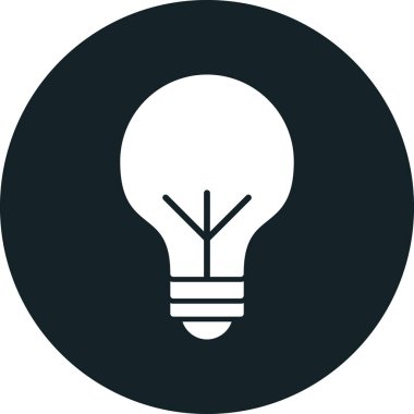 Ampul vektör simgesi. biçim çift renkli düz yuvarlak sembol, gri ve siyah renkler, yuvarlak açılar, gri arkaplan.