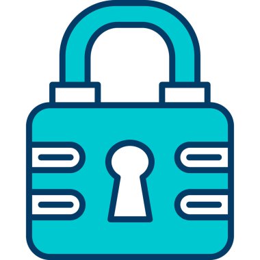 Kilit simgesini ana hatlar biçiminde kilitle