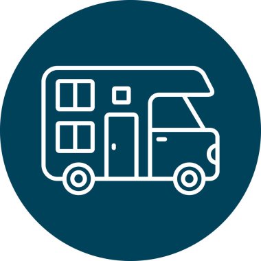 Ambulans vektör simgesi. Tarz ana hatların sembolüdür. yuvarlak cyan rengi, mavi renk, beyaz arkaplan.