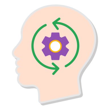 Düşünen ağ simgesi, vektör illüstrasyonu