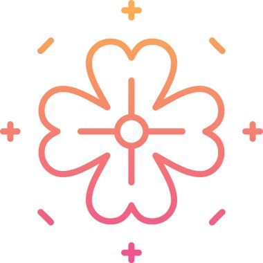 Bir çiçeğin şirin bir simgesinin vektör çizimi