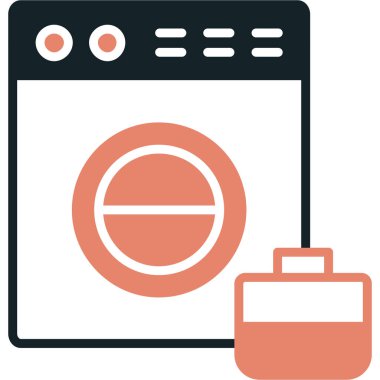 Çamaşırhane makine vektör simgesi