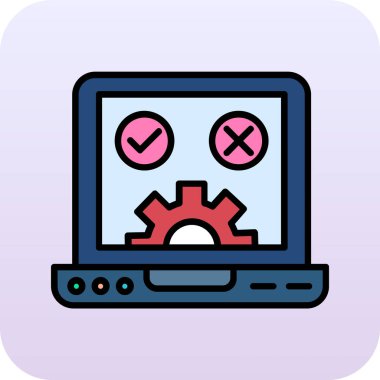 Dizüstü bilgisayar simgesi vektör çizimi