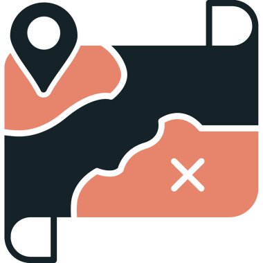 harita simgesi vektör illüstrasyonu