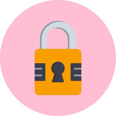 Kilit. Web simgesi basit illüstrasyon