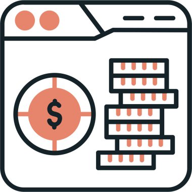 iş ve finans satırı vektör simgesi.