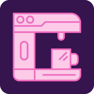 Kahve makinesi simgesi, vektör illüstrasyonu basit tasarım