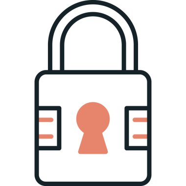 kilit web simgesi, vektör çizim