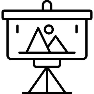 Sanat tasarımı fotoğrafçılık simgesi ana hat biçiminde