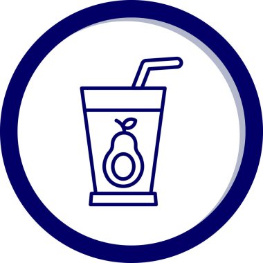 Meyve suyu bardağı ikonu. Basit resimleme