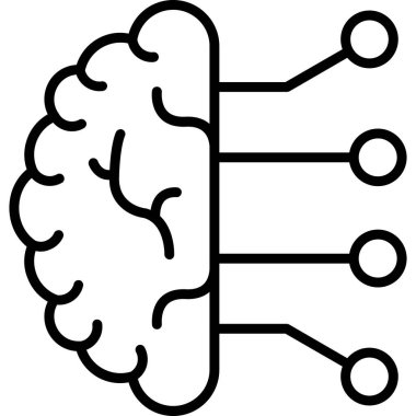 beyin ikonu vektör illüstrasyonu