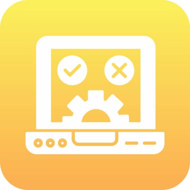 Ağ simgesi. Basit bir dizüstü bilgisayar çizimi