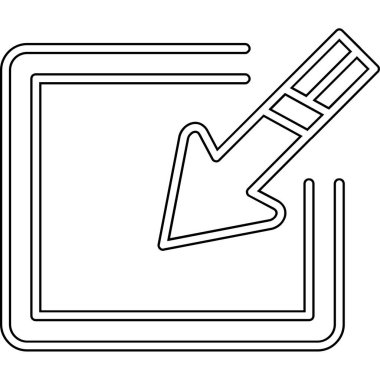 El çizimi ok arka planda izole, karalama çizim biçimi