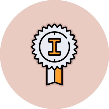 rozet vektörü düz renk simgesi