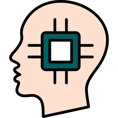 Beyin. Web simgesi basit illüstrasyon