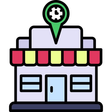 harita depolama vektör renk simgesi