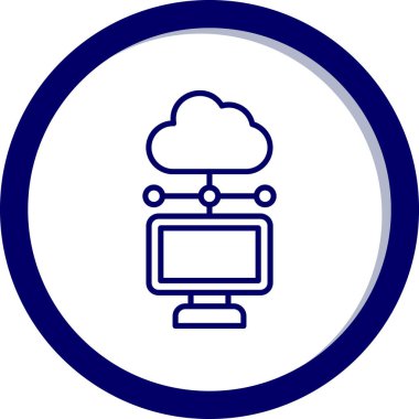 Bulut Hesaplama. Web simgesi basit illüstrasyon