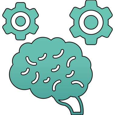 Beyin. Web simgesi basit illüstrasyon