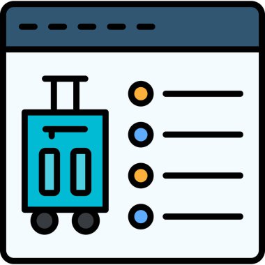 bavul seyahat simgesi, vektör çizimi